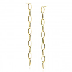 Cercei argint lungi placati cu aur galben lant DiAmanti Z1869EG-DIA (Argint 925‰ 2,7 g.)